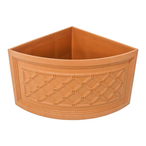 Maceta de plástico triangular naranja de 34.5x49x26cm