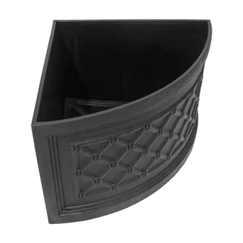Maceta de plástico triangular negra de 34.5x49x26cm