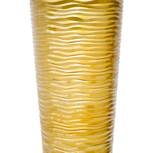 Maceta de plástico cilindrica dorada de 30.5×30.5x55cm