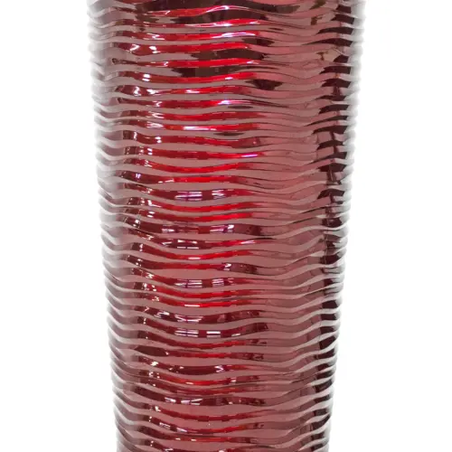 Maceta de plástico cilindrica roja de 30.5×30.5x55cm