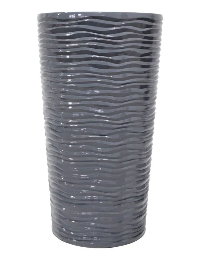 Maceta de plástico cilindrica gris de 30.5x30.5x55cm - Image 2