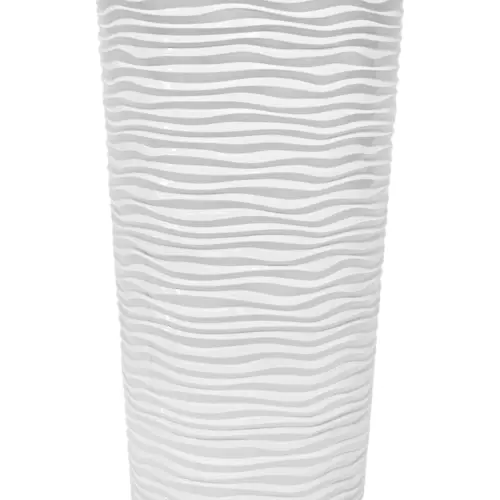Maceta de plástico cilindrica blanca de 30.5×30.5x55cm