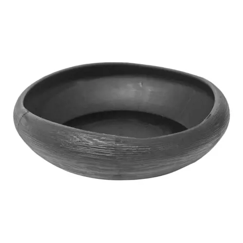 Maceta de plástico redonda negra de 38x38x10cm