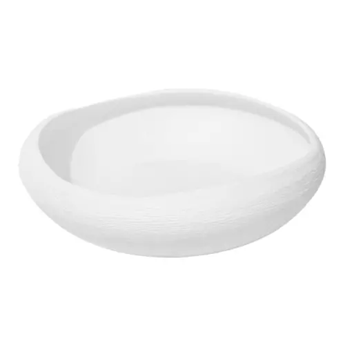Maceta de plástico redonda blanca de 38x38x10cm