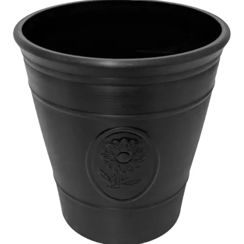 Maceta de plástico negro vintage de 39.5×39.5x42cm