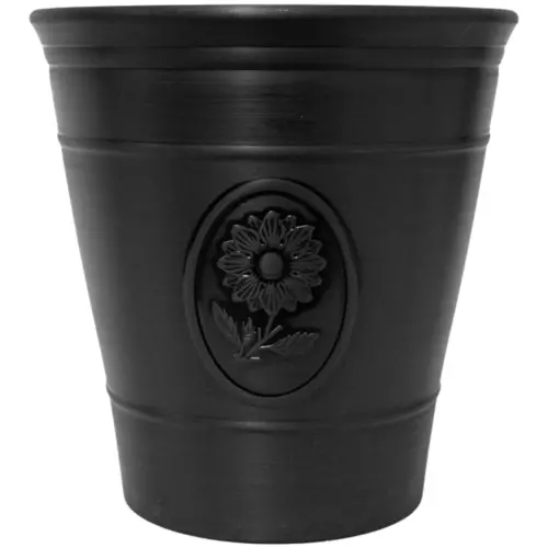 Maceta de plástico negro vintage de 39.5×39.5x42cm