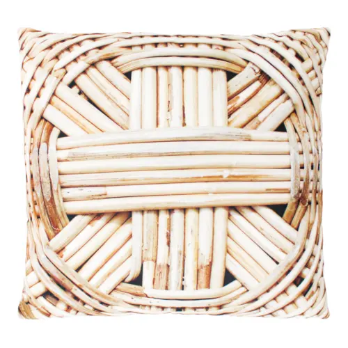 Cojín estampado tejido natural de 45X45cm 100% Polyester