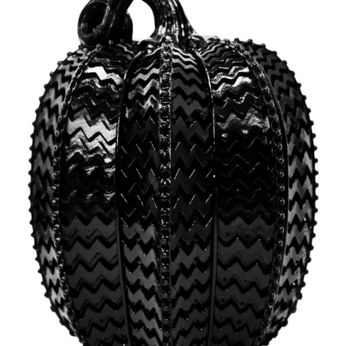 Calabaza de poliresina negra de 17.3×17.5x24cm