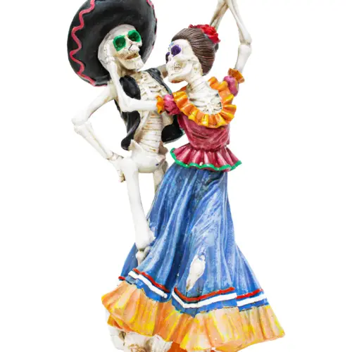 Pareja de esqueletos de poliresina bailando de 29.5×12.3x36cm