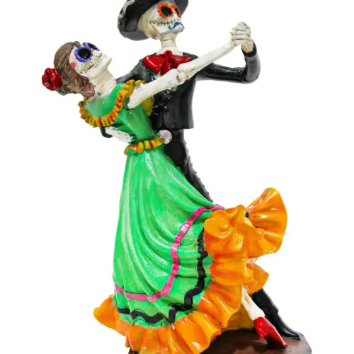 Pareja de esqueletos de poliresina bailando de 21.5×14.5x33cm