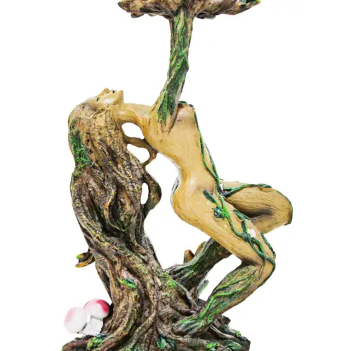 Mujer de poliresina diseño árbol con candelabro de 16×8.3×24.6cm