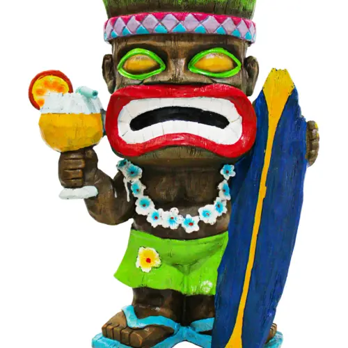 Moai de poliresina surfista de 25×15.4x32cm