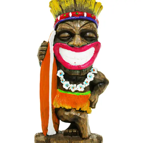 Hombre Tiki de poliresina surfista de 11.2×9.8×22.5cm