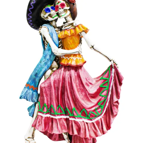 Pareja de esqueletos de poliresina bailando de 39.8x23x62.5cm