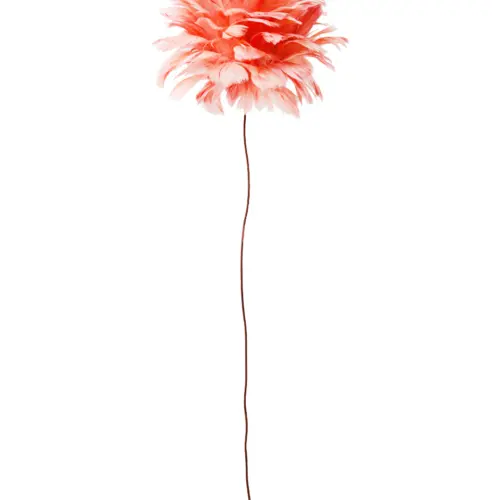 Flor de plumas rosa palo de 16x16x52cm