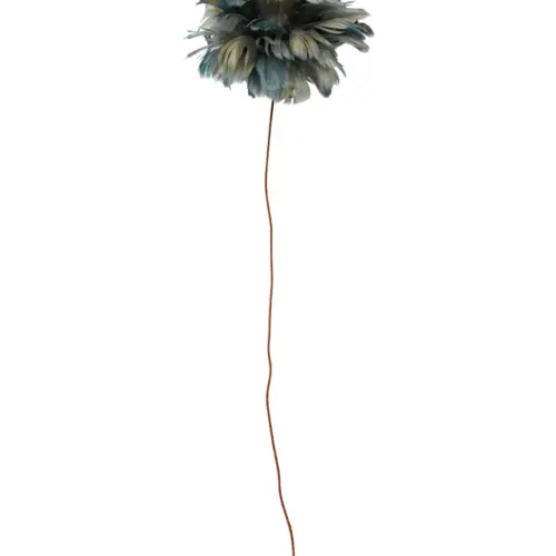 Flor de plumas azul marino de 16x16x52cm