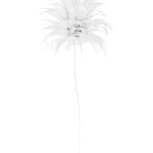 Flor de plumas blanca de 19x19x50cm