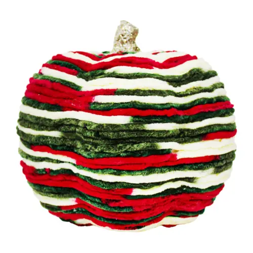 Calabaza forrada de estambre de colores de 20x20x18cm