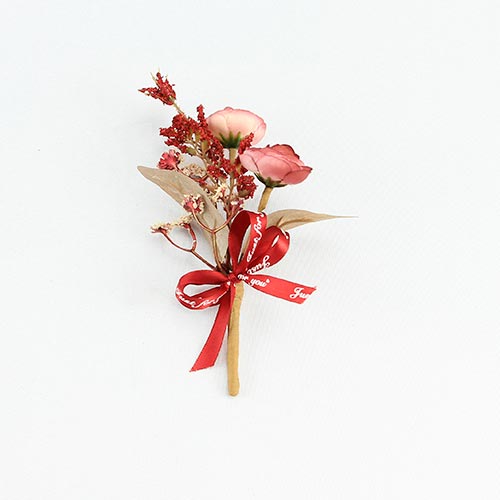 Pick de flores con moño rojo de 7x17x2cm