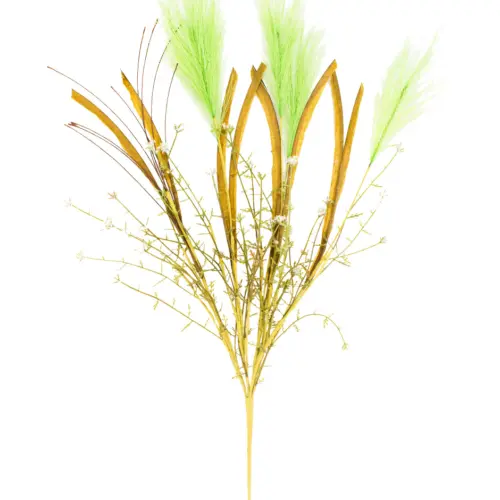 Vara de follaje de pampa verde con blanco de 8x60x3cm