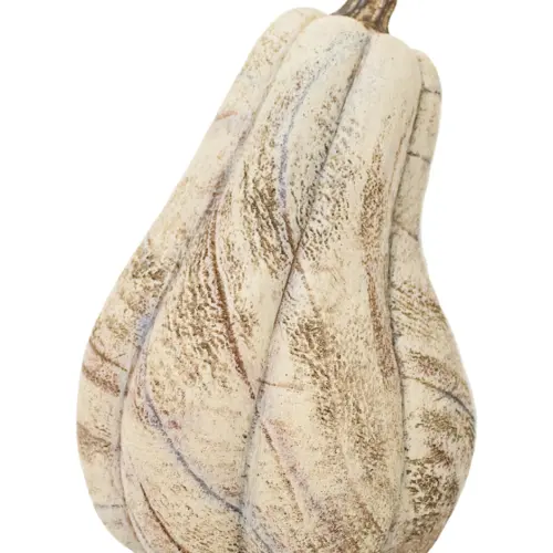 Calabaza de poliresina vintage beige de 13.3×13.2×20.2cm