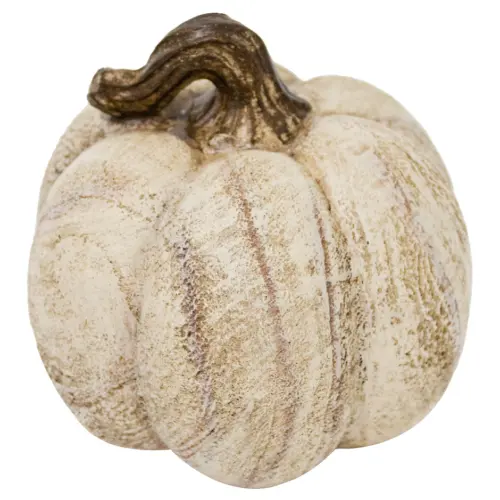 Calabaza de poliresina vintage beige de 12.7×11.9x11cm