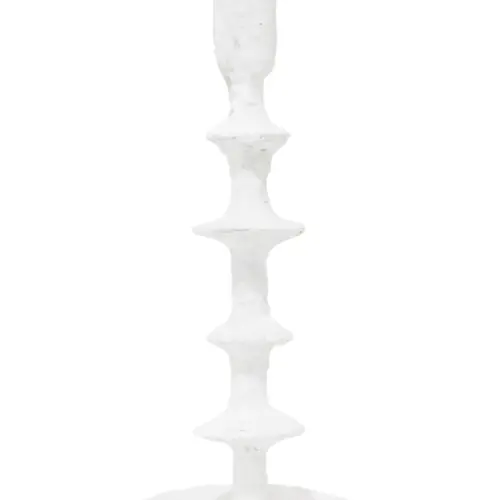 Candelabro de poliresina blanco de 12x12x31cm
