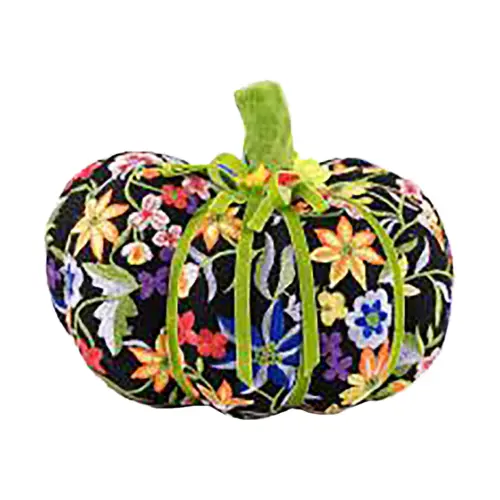 Calabaza negra floreada de 32x29x23cm