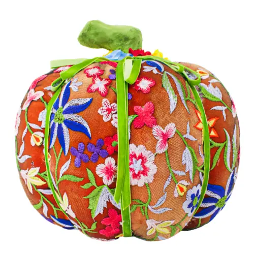 Calabaza naranja floreada de 30x30x31cm