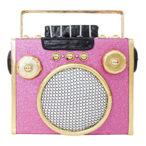 Estéreo rosa mexicano de 30x13x29cm