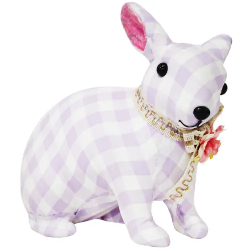 Conejo lila con cuadros blancos de 24x13x22cm