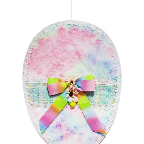 Huevo de pascua colgante multicolor de 35x4x51cm
