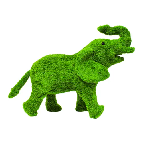 Elefante verde de pasto de 63x28x55cm