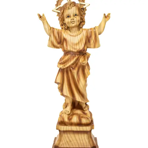 Divino niño Jesus de resina imitacion madera de 13×7.5x30cm