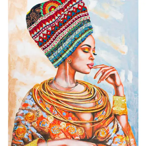 Cuadro diseño mujer con turbante de 90x120x3cm