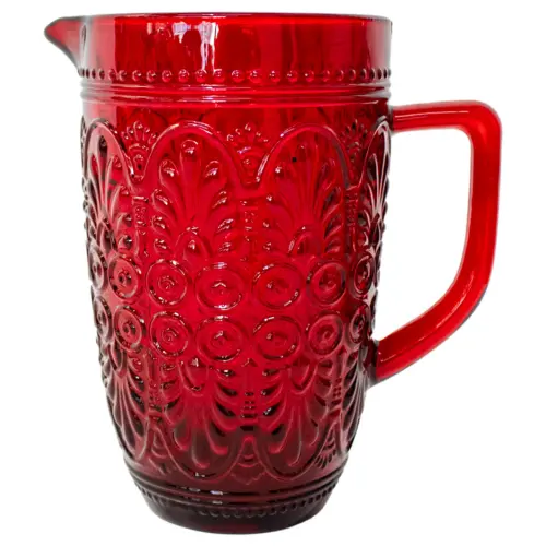 Jarra de vidrio roja de 14.5×19.5x21cm de 1330ml