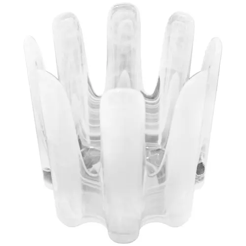 Candelabro de vidrio blanco de 14.6×14.6x14cm