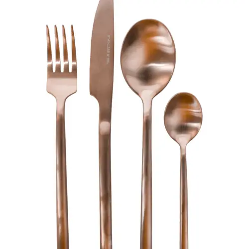 Juego de cubiertos para 4 cobre de acero inoxidable de 26.5×26.5×4.2cm