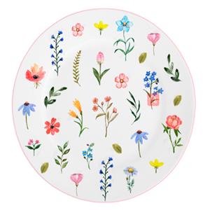 Plato de cerámica estampado flores de 27cm