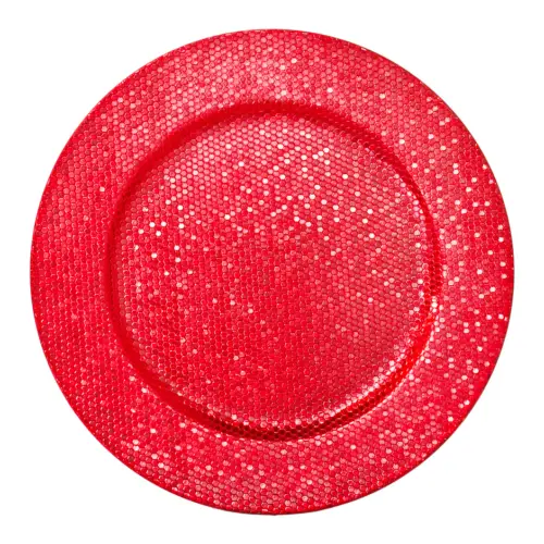 Plato de presentación rojo diseño panal de 33cm