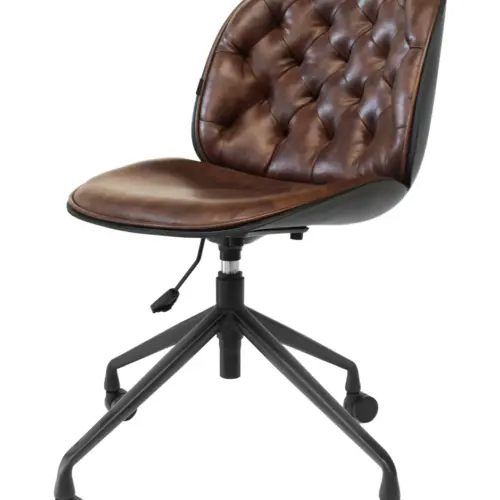 Silla de polipiel café