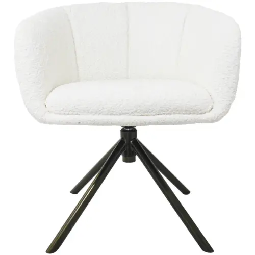 Sillon giratorio de tela blanca de 60x58x75cm peso soportado136kgs