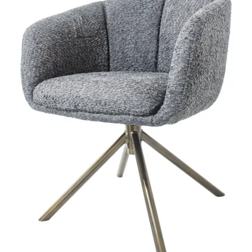 Sillon giratorio de terciopelo negro de 60x58x75cm peso soportado136kgs