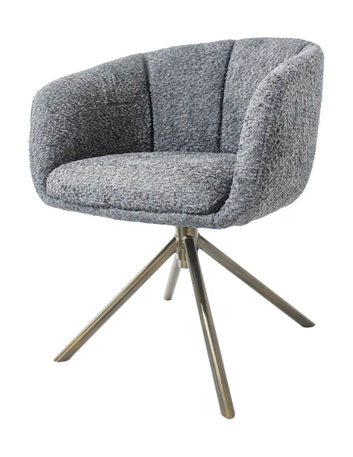 Sillon giratorio de terciopelo negro de 60x58x75cm peso soportado136kgs - Image 2