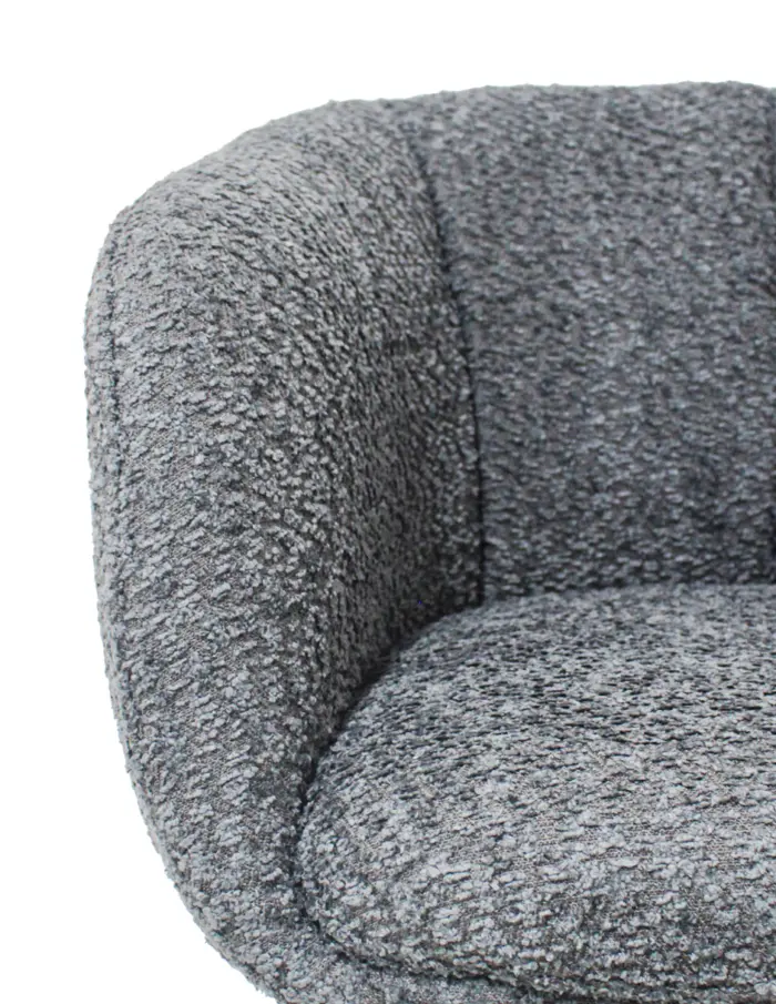 Sillon giratorio de terciopelo negro de 60x58x75cm peso soportado136kgs - Image 3