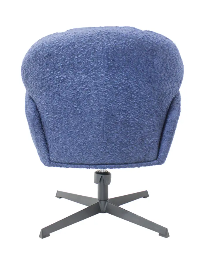 Sillón giratorio de terciopelo azul oscuro de 70x71.5x78cm peso soportado136kgs - Image 4
