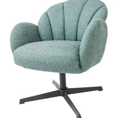 Sillón giratorio de terciopelo verde de 70×71.5x78cm peso soportado136kgs