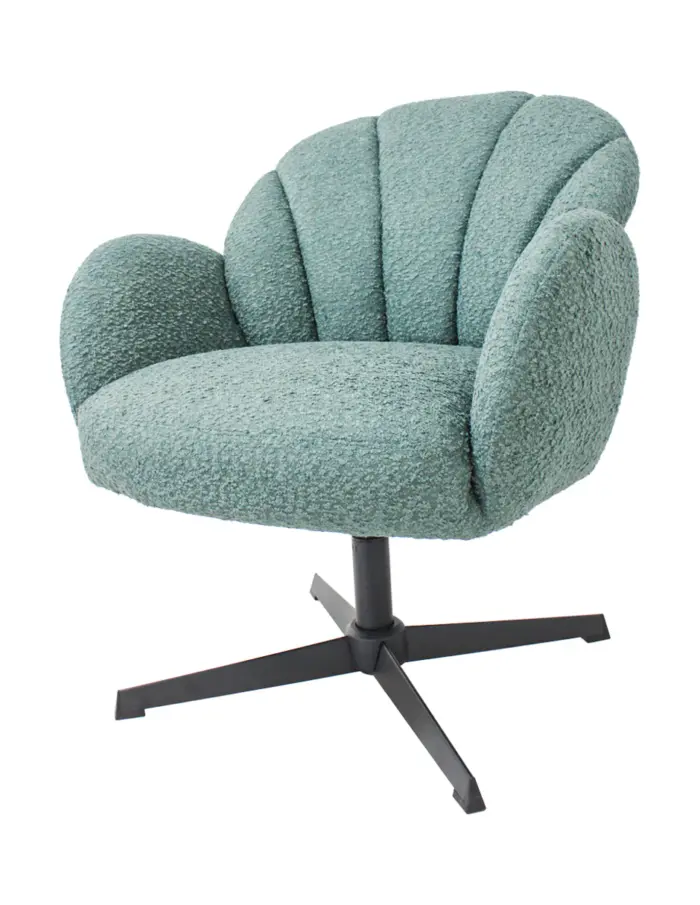 Sillón giratorio de terciopelo verde de 70x71.5x78cm peso soportado136kgs - Image 2