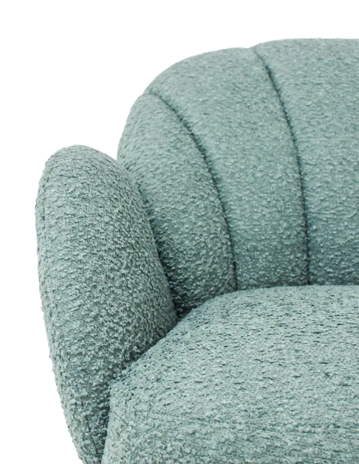 Sillón giratorio de terciopelo verde de 70x71.5x78cm peso soportado136kgs - Image 3