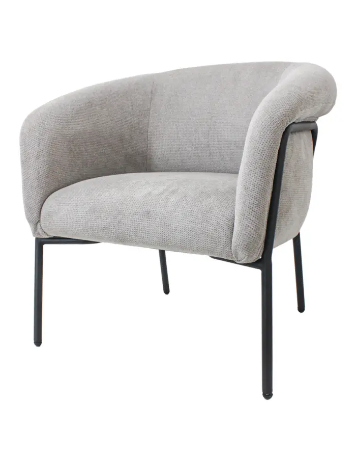Sillón de terciopelo gris claro de 71x70x70.5cm peso soportado136kgs - Image 2